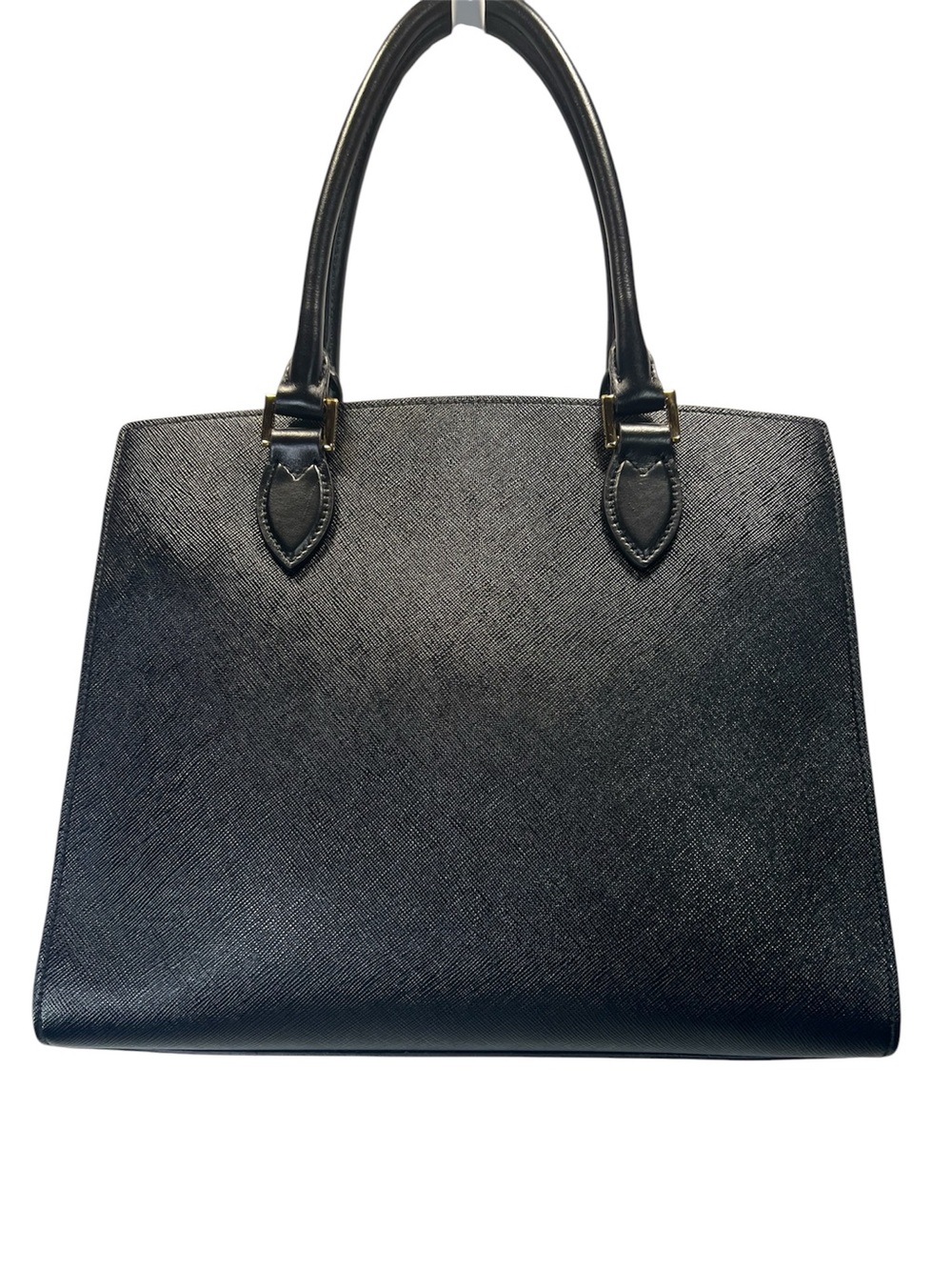 Prada Saffiano & Soft Calf Leather Medium Open Tote Bag (1BA113) Black - Picture 2 of 16